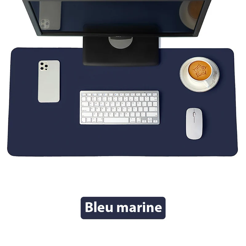 Tapis de souris XXL cuir bleu marine