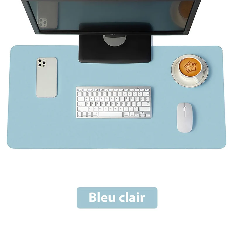 Tapis de souris XXL cuir bleu clair