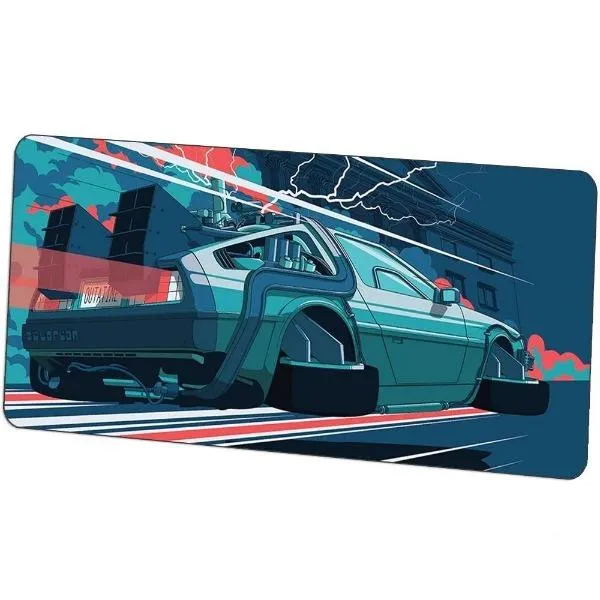 Tapis de Souris XXL Retour Vers Le Futur DeLorean Volante