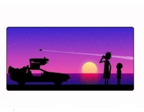 Tapis de souris manga Rick et Morty Sunset