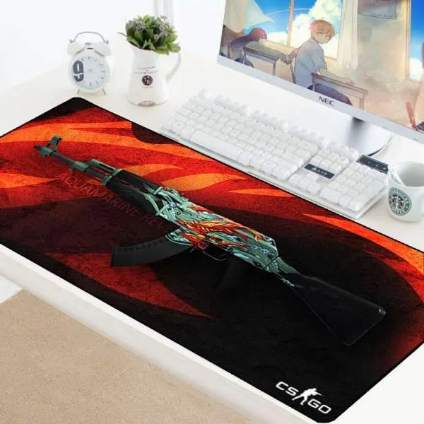 Tapis de souris XXL Arme CSGO AK 47 Aigue Marine