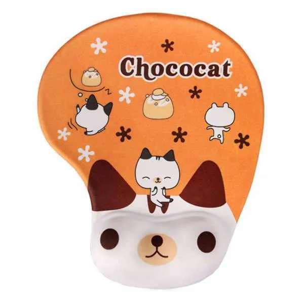 Tapis de Souris Ergonomique Chat Marron
