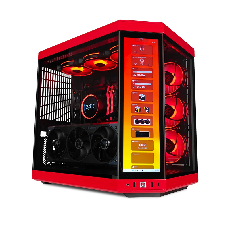 XOTIC PC Y70 Red Eye X3D Gaming PC, NVIDIA GeForce RTX 5080, Ryzen 7 9800X3D, 32GB DDR5, 2TB SSD