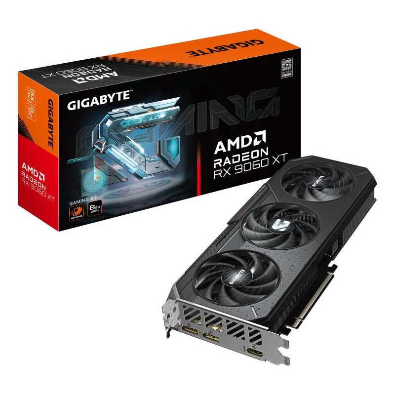 GIGABYTE Radeon RX 9060 XT GAMING 8G Carte Graphique - 8GB GDDR6, 128bit, PCI-E 5.0, 3130 MHz Fréquence du cœur, 2 x DisplayPort, 1 x HDMI, GV-R9060XTGAMING-8GD