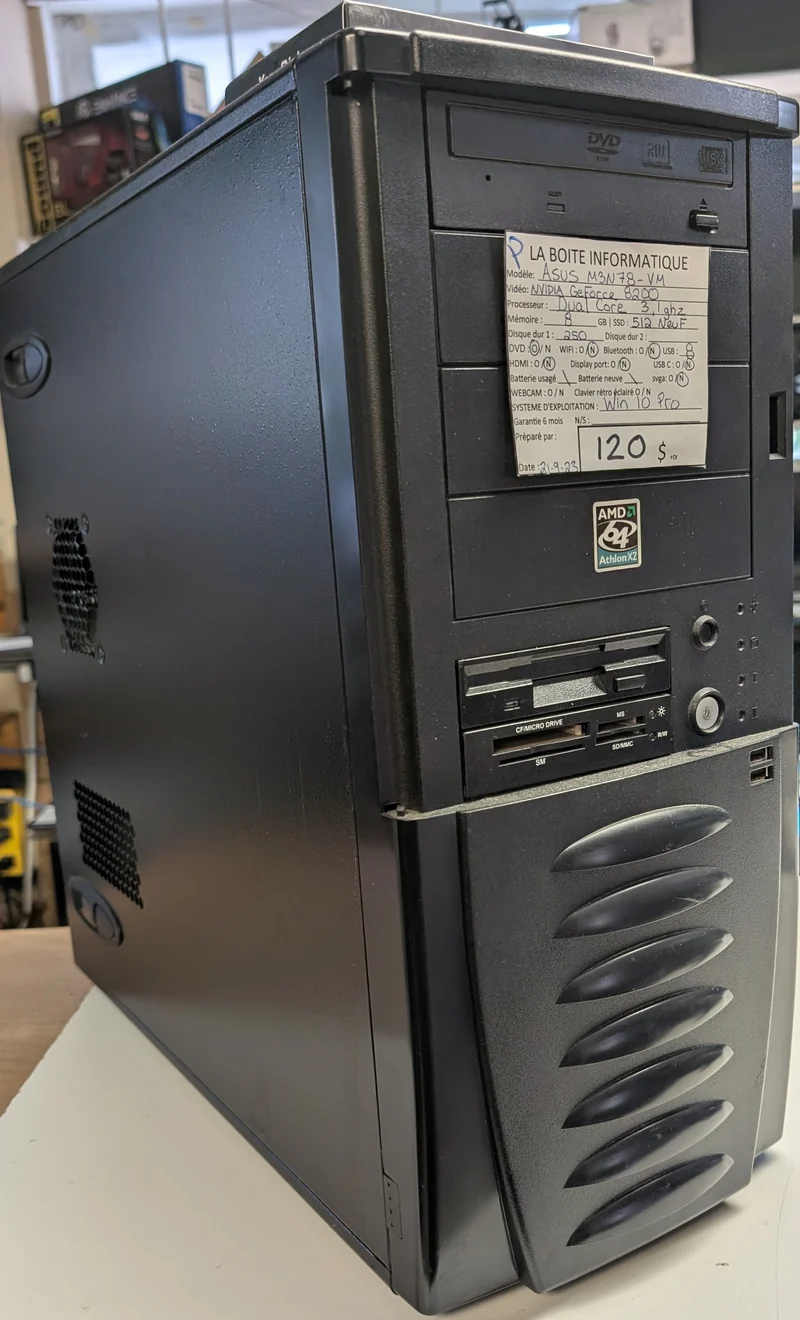 PC Desktop ASUS SSD NEUF 512Go HDD 256Go 8Go DVD Win10 GeForce 8200