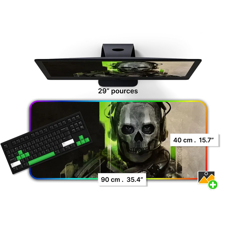 Tapis de Souris Personnalisable RGB 90x40 cm