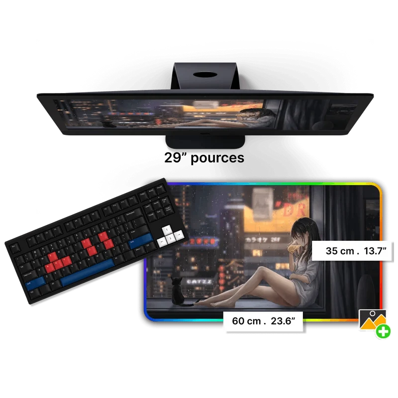 Tapis de Souris Personnalisable RGB 60x35 cm