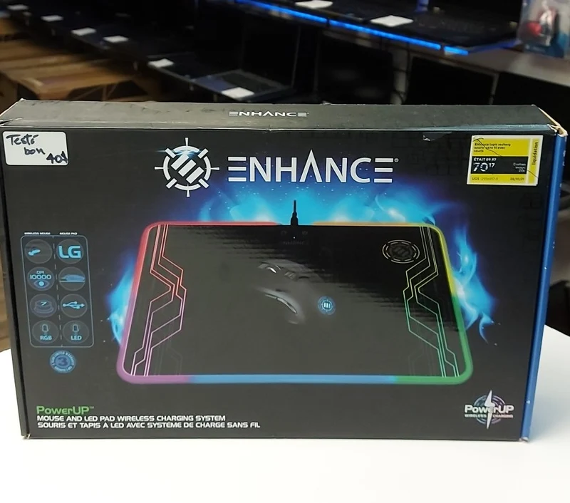 Souris et Tapis à LED avec Système de charge sans fil ENHANCE