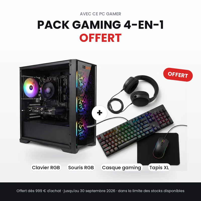 DSGate M5 II - AMD Ryzen 5 5500 - RTX 5060 8 Go - 16 Go DDR4 - SSD 512 Go - Windows 11