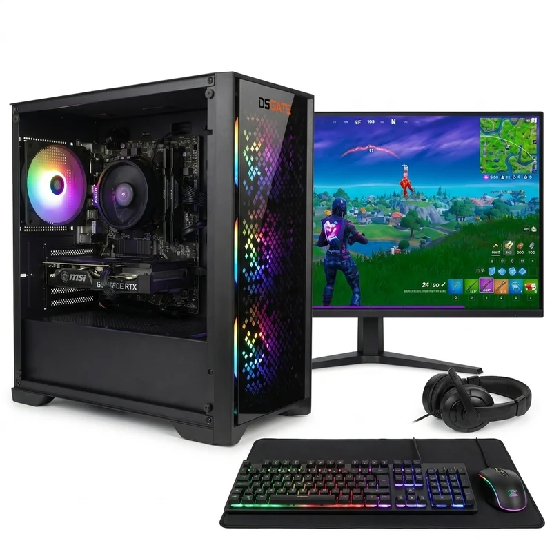 Pack DSGate NYX II - AMD Ryzen 5 5500 - RTX 5050 8 Go - 16 Go DDR4 - SSD 1 To + Écran 24'' + Combo gaming