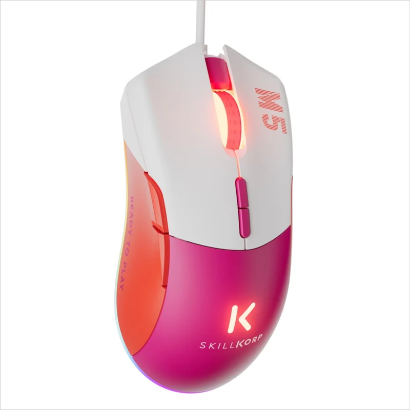 Souris gaming Skillkorp M5 ECO (Rose / Rouge Magenta)