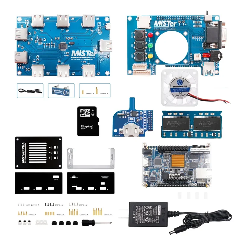 Boîtier métallique MiSTer FPGA pour DE10-Nano — hub USB et I/O