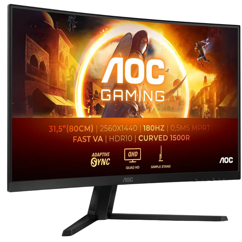 Écran PC Gamer incurvé 32" AOC Gaming G4 CQ32G4VE - Quad HD 1440p 180Hz - HDMI/DisplayPort - Noir