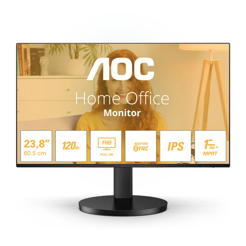 Écran PC 24" AOC Basic B3 24B3HA2 - Full HD 1080p 120Hz - HDMI/VGA - Haut-parleurs - Noir