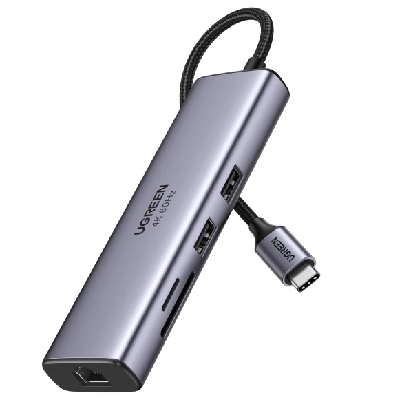 Hub USB-C 7-en-1 - HDMI 4K, 3× USB 3.0, PD 100 W, SD/microSD