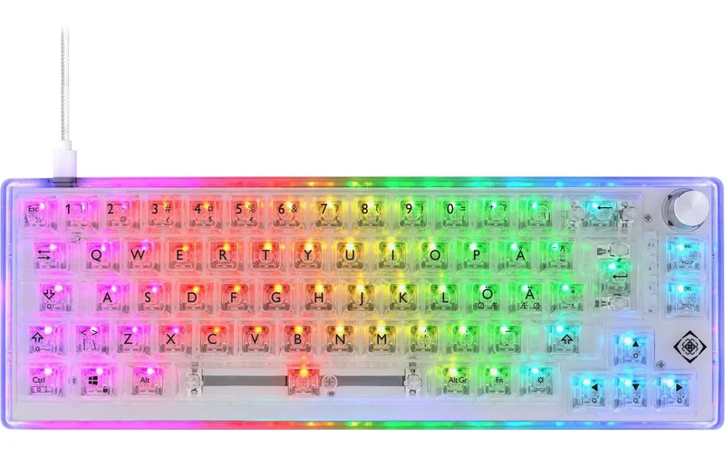Deltaco TKL Gaming Keyboard mech RGB, trans