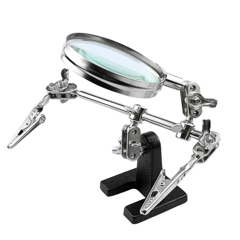 Troisième main loupe 5X pour soudure — pinces crocodile FEITA TE-805