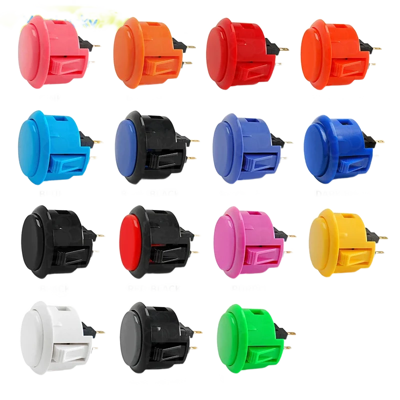 Bouton d'arcade snap-in 24 ou 30 mm — borne, stick et Raspberry Pi