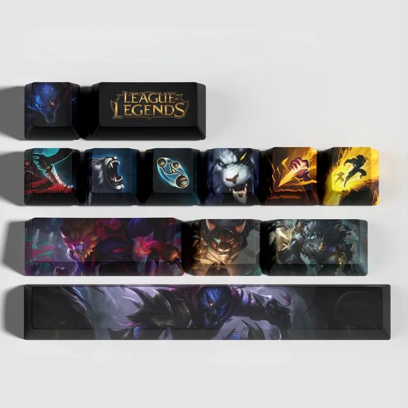 Keycaps Rengar League of Legends – l'inclinaison des touches rangée par rangée