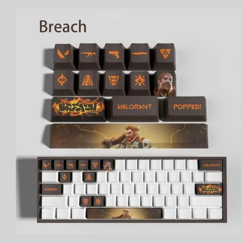 Grip renforcé : Keycaps Valorant Breach – 14 touches PBT