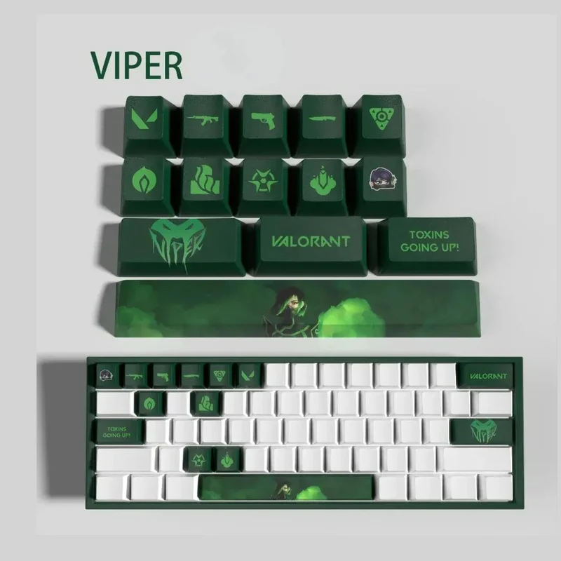 Set lavable : Keycaps Valorant Viper – 14 touches PBT durables