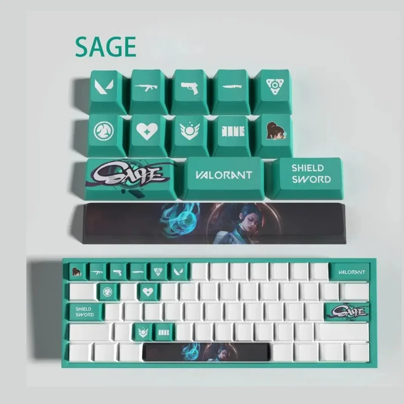 Confort zen : Keycaps Valorant Sage – 14 touches PBT