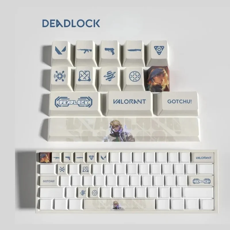 Keycaps Valorant Deadlock – 14 touches PBT antidérapantes
