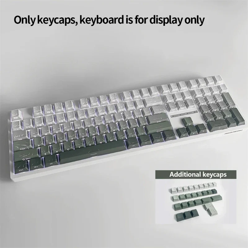 Keycaps PBT topographiques — légendes latérales, tiges MX
