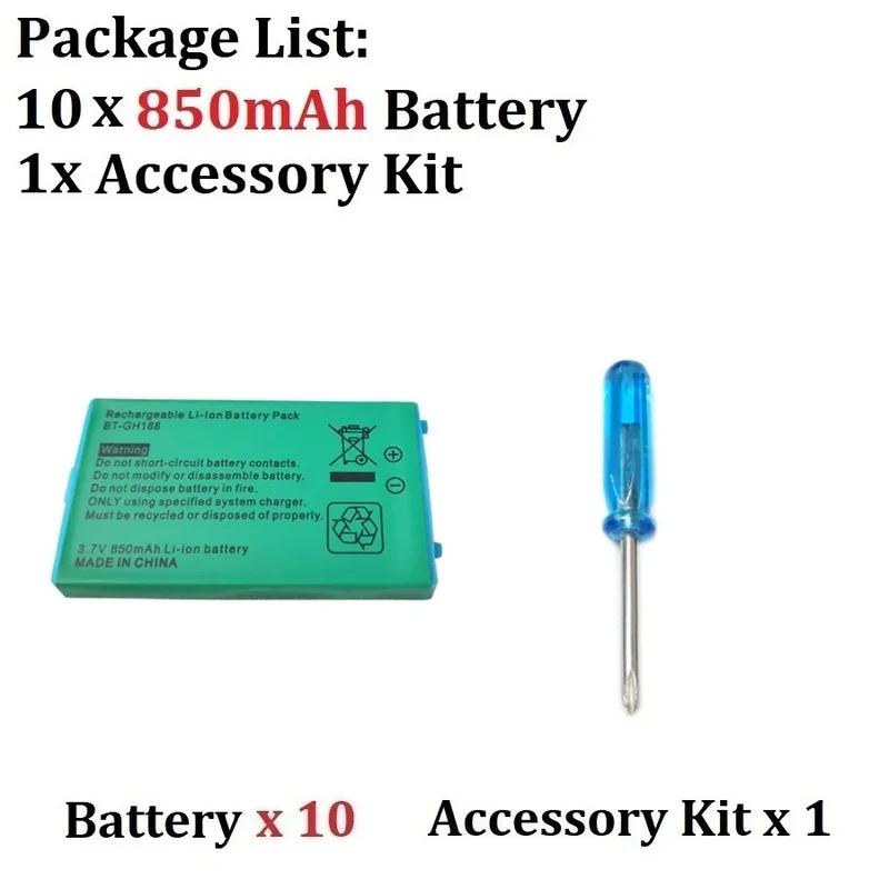 Batterie Game Boy Advance SP 850 mAh — remplacement AGS-003
