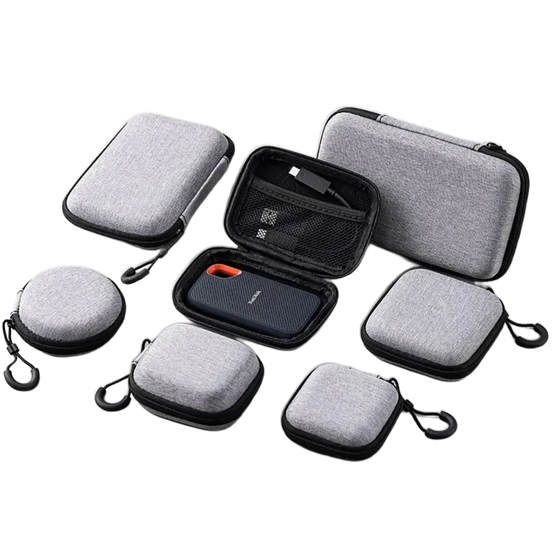 Étui de transport zippé pour console portable, câbles et microSD