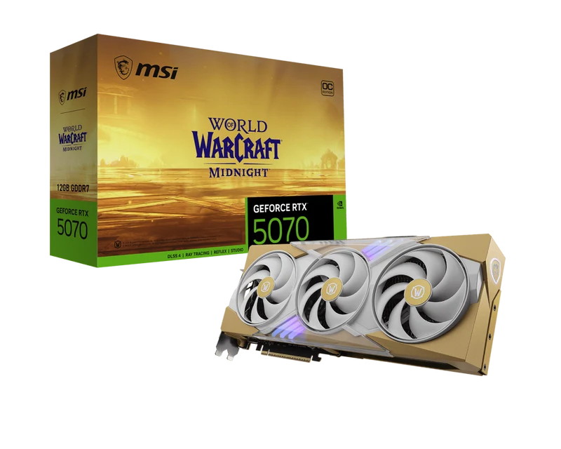 MSI GeForce RTX 5070 12G World of Warcraft MIDNIGHT LIGHT EDITION OC
