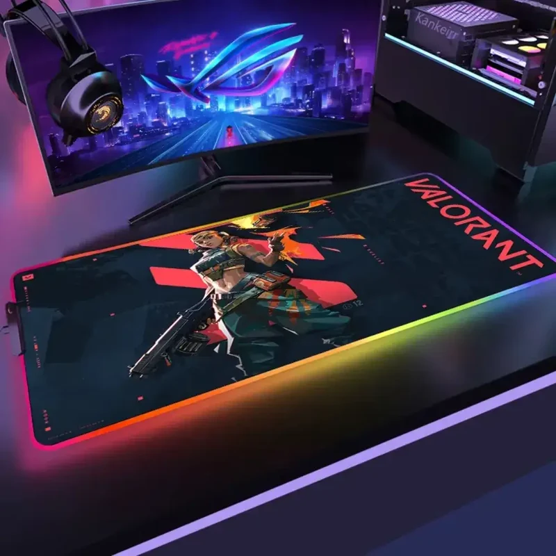 Style explosif et contrôle RGB – Tapis de souris gamer Valorant Raze