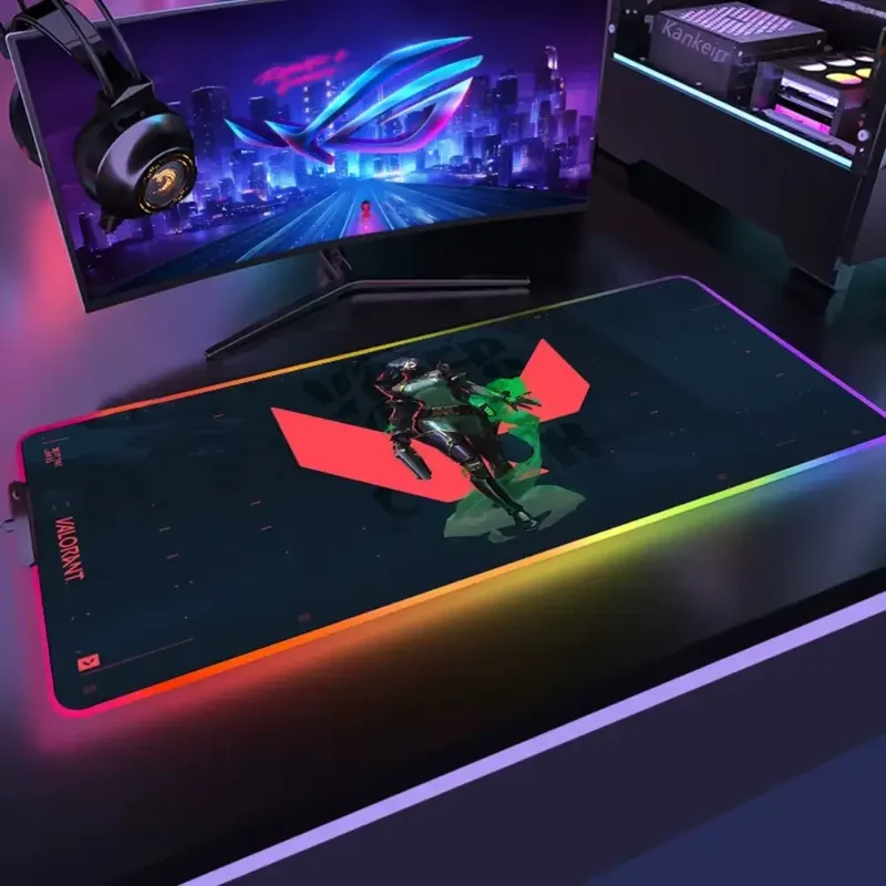 Tapis de souris XXL Viper – Valorant, contour LED RGB