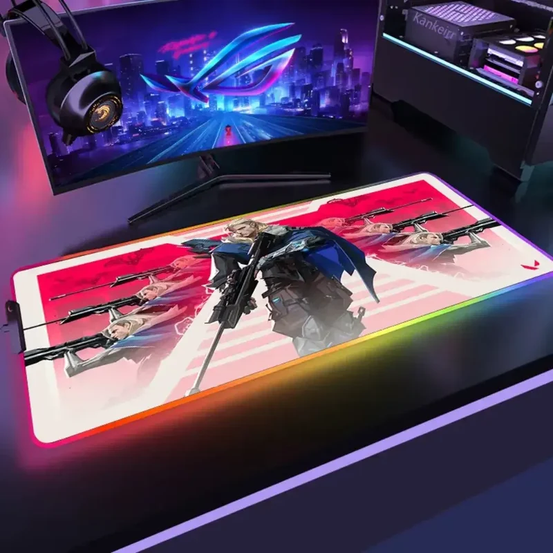 RGB tactique et visée précise – Tapis de souris XXL Valorant Sova