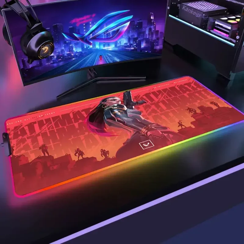 Tapis de souris XXL Reyna – Valorant, premier visuel, contour LED RGB