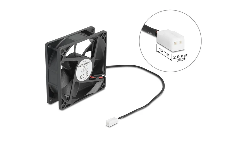 Delock Gehäuselüfter 80x80x25mm, 5V