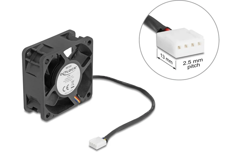 Delock Gehäuselüfter 60x60x25mm, 12V