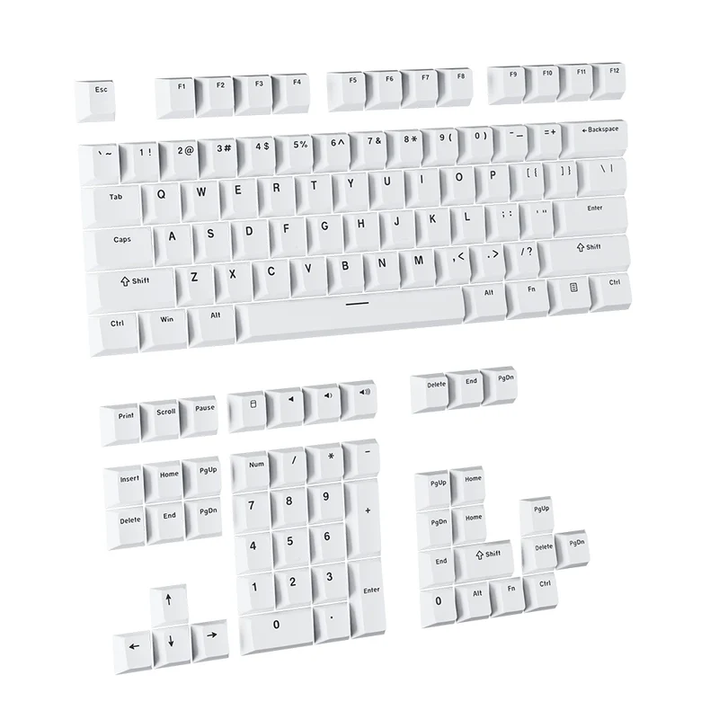 Pwnage Keycaps Set Cherry Dual Shot PBT Shine Through White