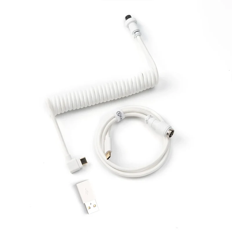 Keychron Angled Coiled Cable White