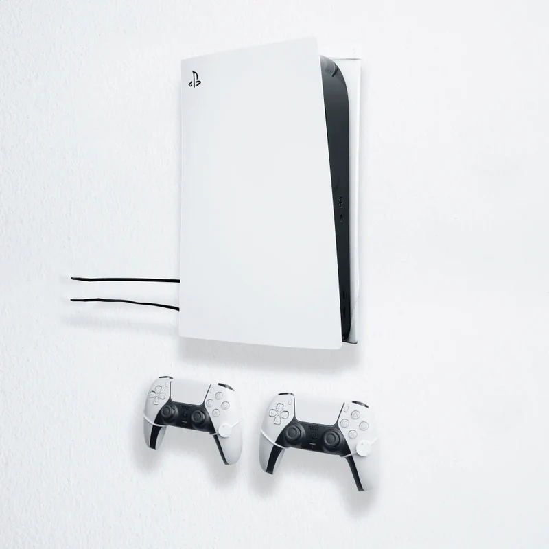 FLOATING GRIP Wall Mount PS5 + 2 Controllers White